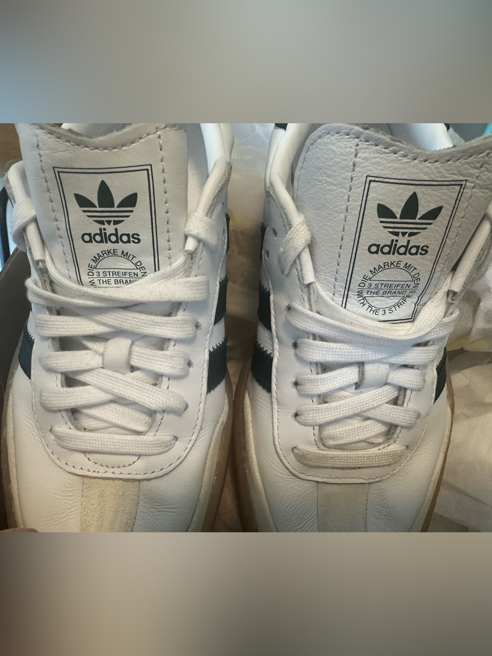 Adidas Sambae Aurora Ivy and White platform sneakers. Women's 8 - Picture 5 of 7
